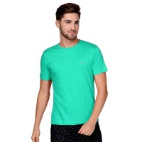 Aqua Polo Neck Plain T-Shirts