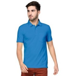 Royal Blue Polo Neck Plain T-Shirts